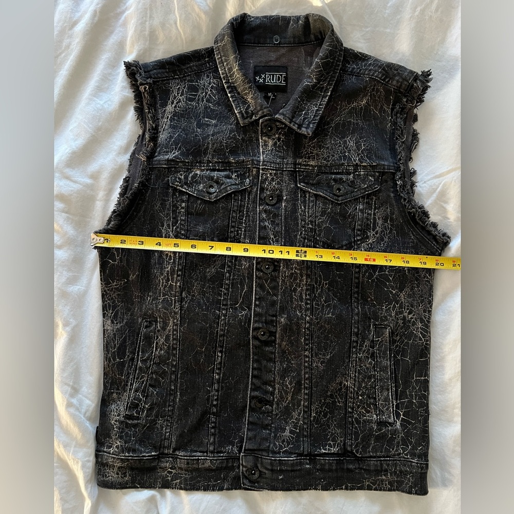 NWT RUDE Black Crinkley Wash, Medium, Ride The Lightening ⚡️